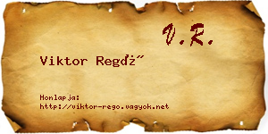 Viktor Regő névjegykártya